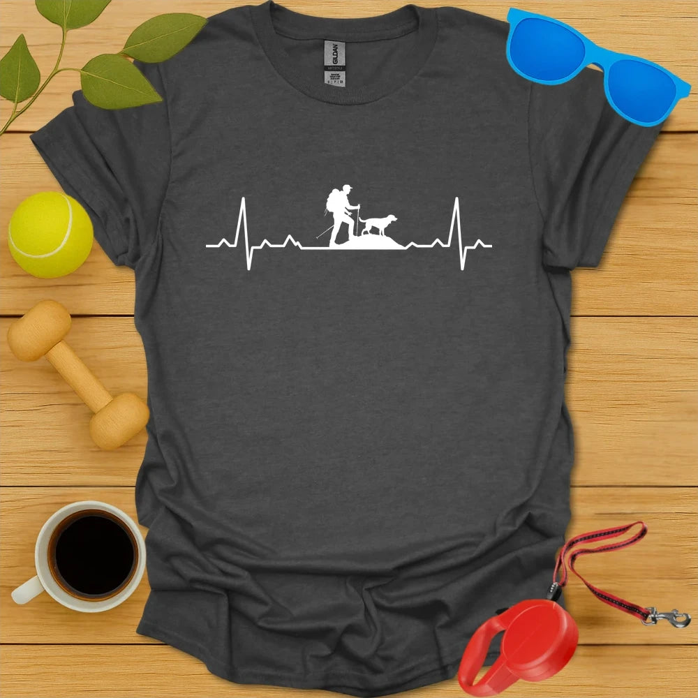 My Heart Beats for Trails & Dogs | Hiking Shirt - Dark Heather
