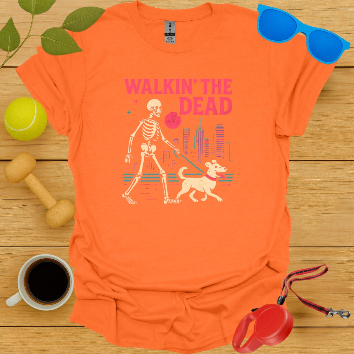 Walkin' The Dead Skeleton and Dog T-shirt product type