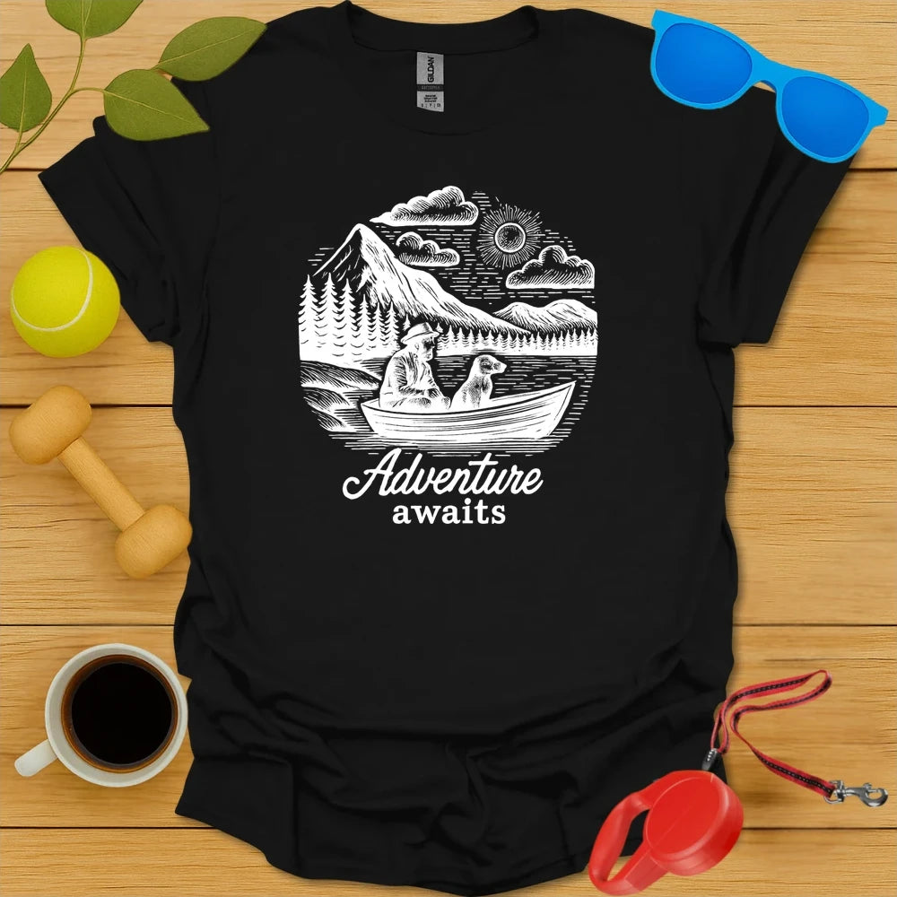 Outdoor Explorer Shirt | Adventure Awaits Dog Design - Black