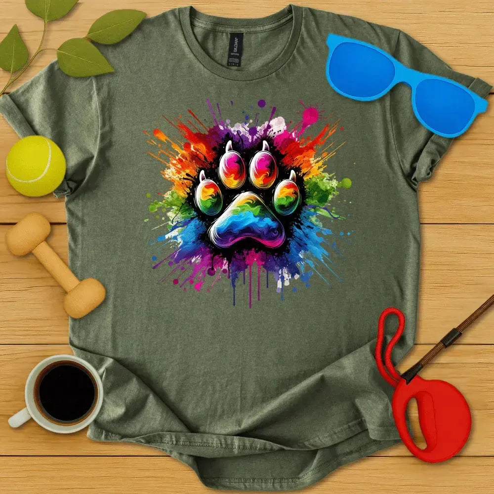 Paint Splash Paw T-Shirt