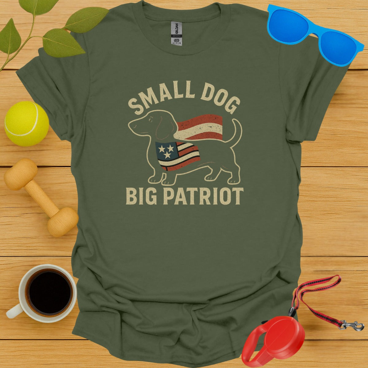Small Dog Big Patriot Graphic T-Shirt product type