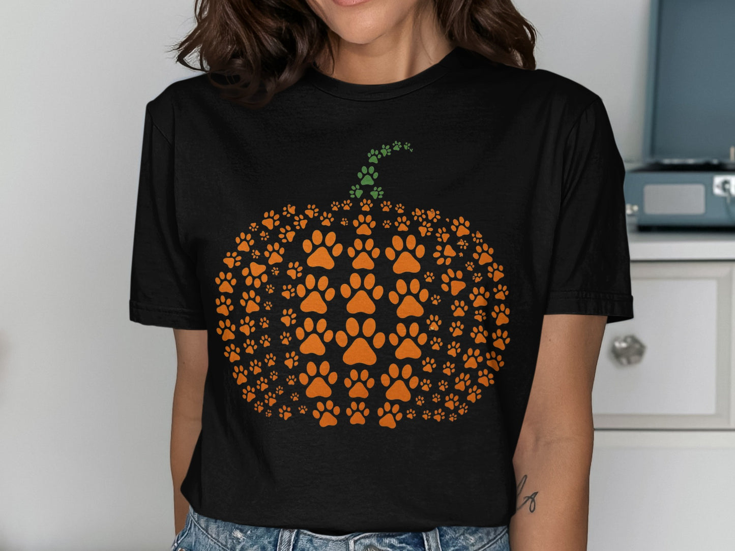 Pumpkin Paw Prints Halloween Women's T-Shirt product