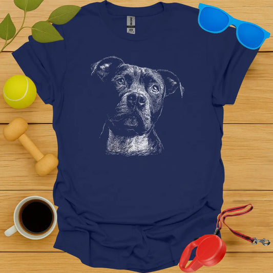 Pitbull Monochrome Portrait Tee