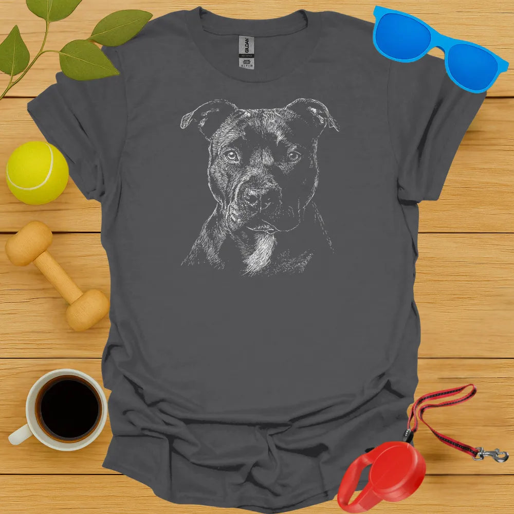 Pitbull Monochrome Portrait Tee