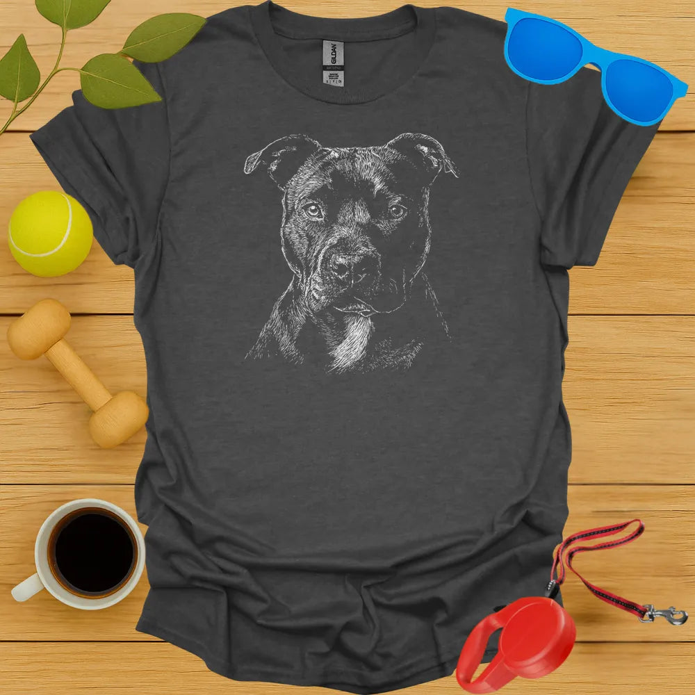 Pitbull Monochrome Portrait Tee