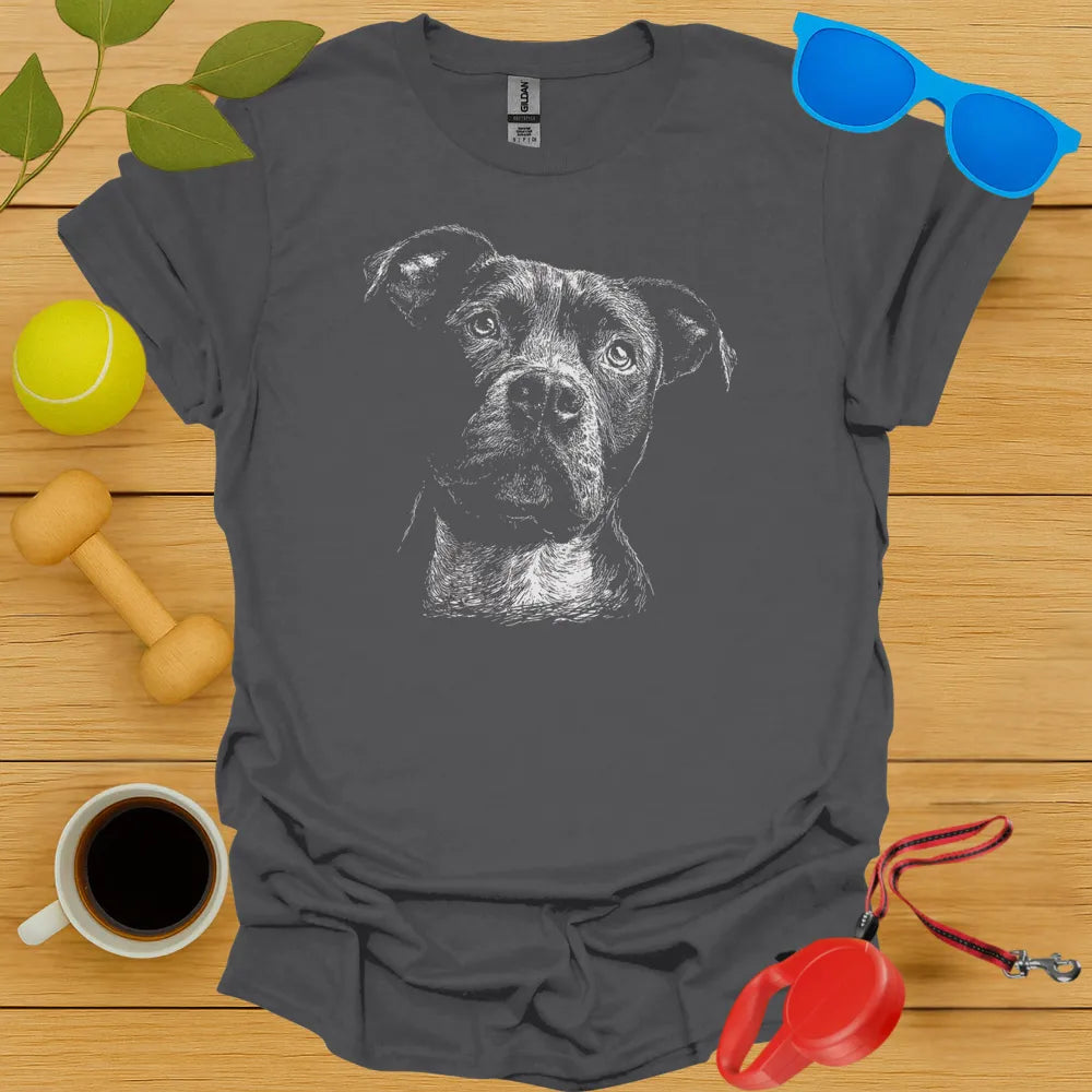 Pitbull Monochrome Portrait Tee