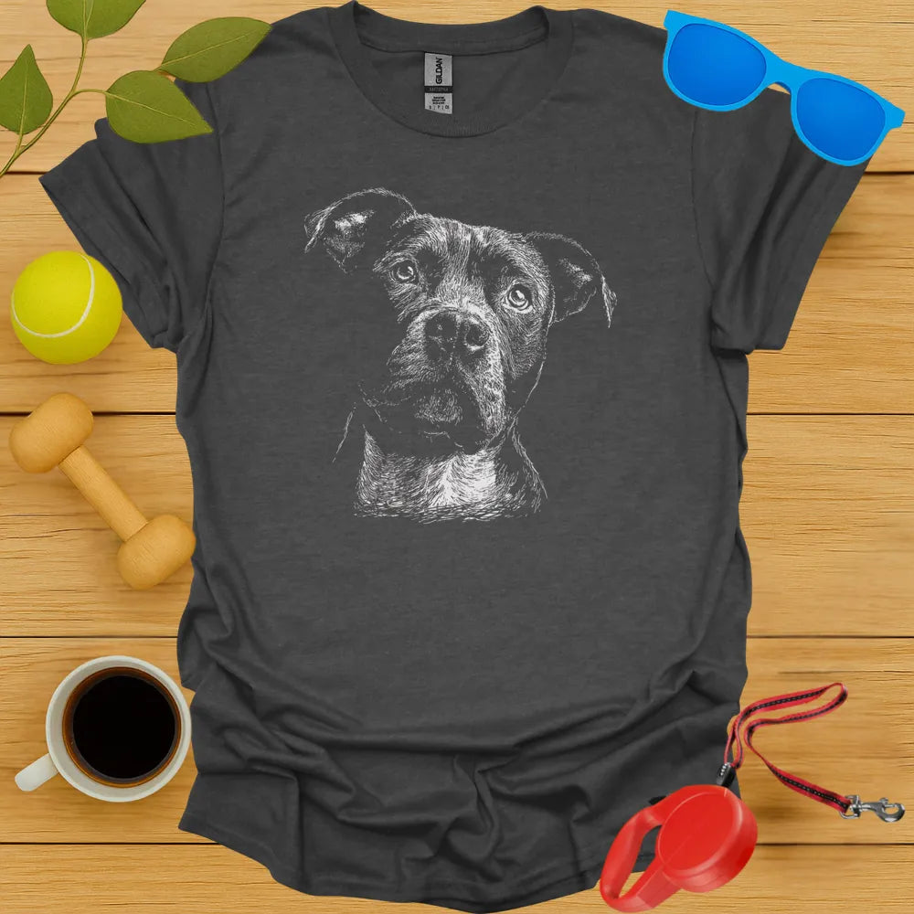 Pitbull Monochrome Portrait Tee