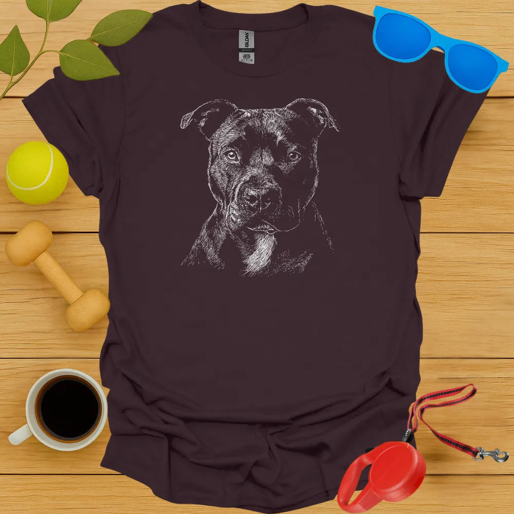 Pitbull Monochrome Portrait Tee