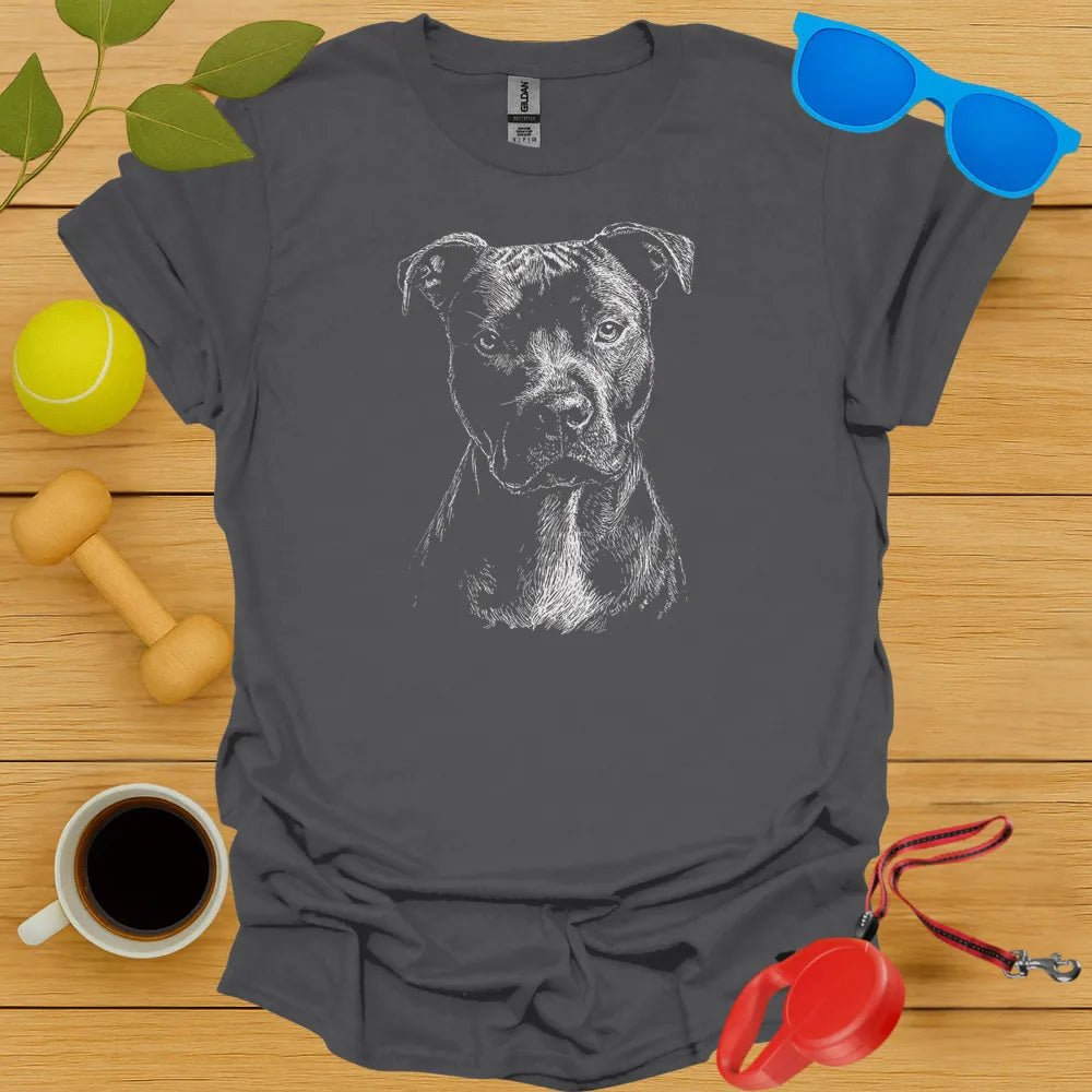 Pitbull Portrait T Shirt