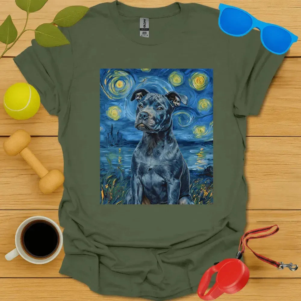 Pitbull Van Gogh Portrait Tee