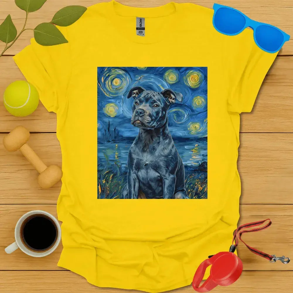 Pitbull Van Gogh Portrait Tee