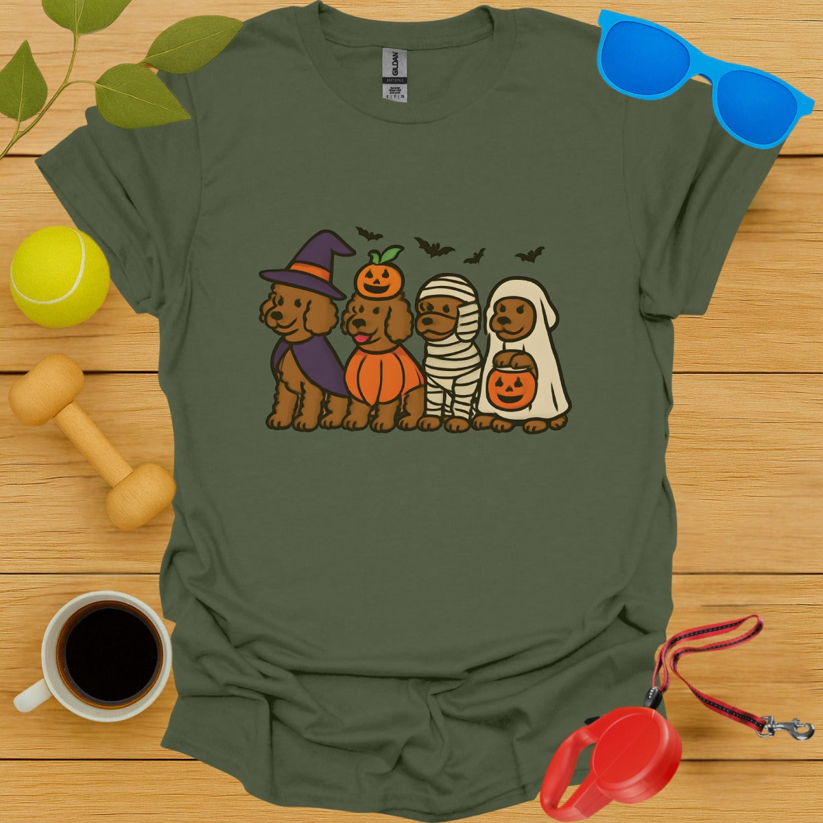 Halloween Dog Costume Green T-shirt for Pet Lovers product type