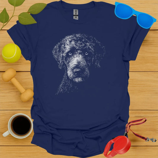 Poodle Portrait Sketch T-Shirt