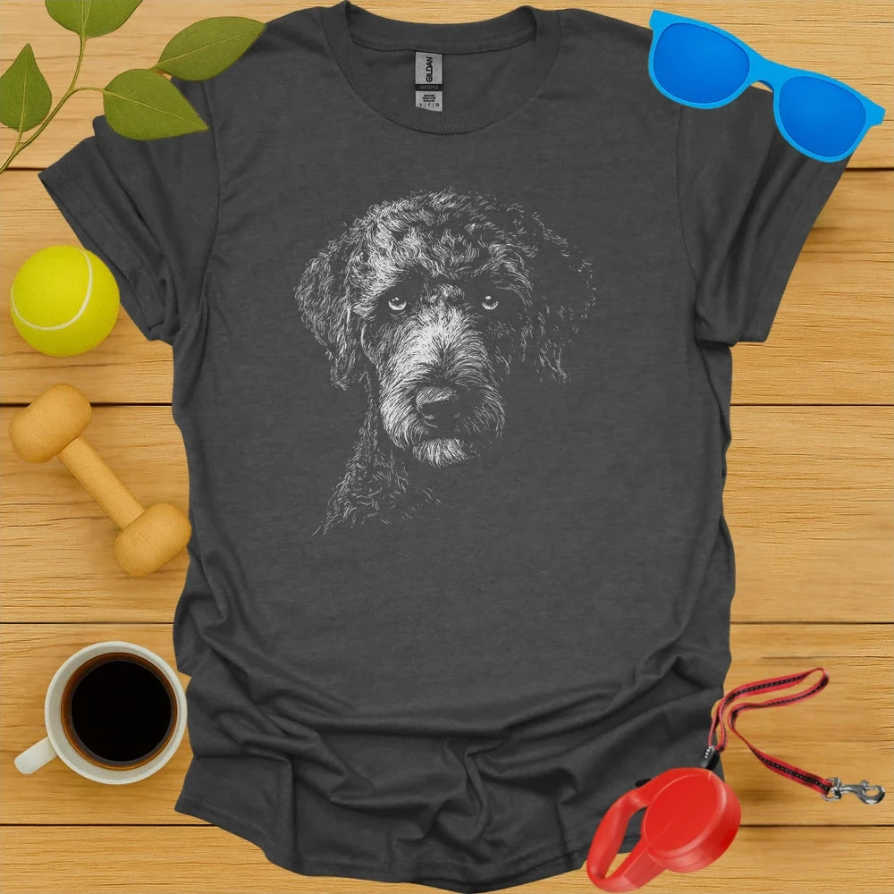 Poodle Portrait Sketch T-Shirt