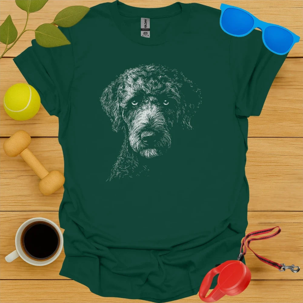 Poodle Portrait Sketch T-Shirt