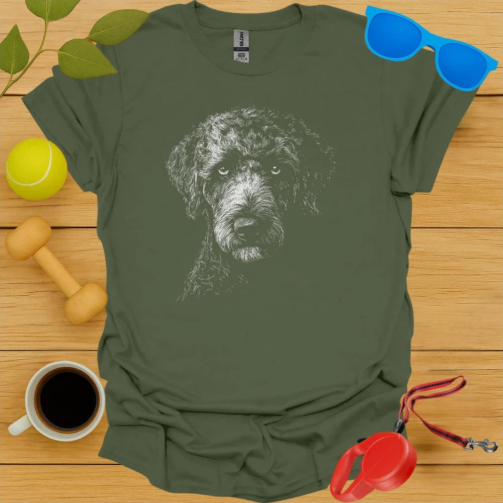 Poodle Portrait Sketch T-Shirt