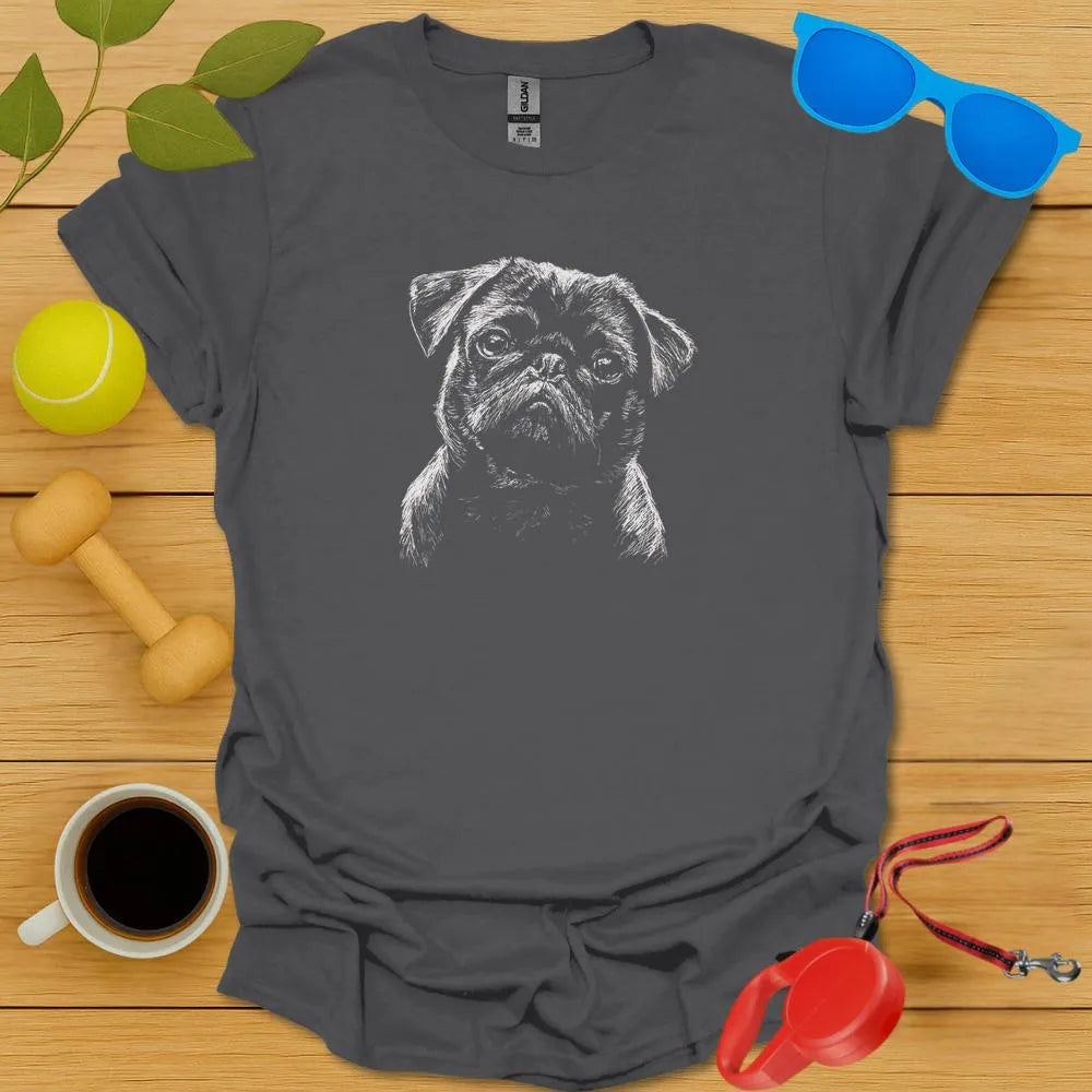 Pug Sketch Portrait Tee