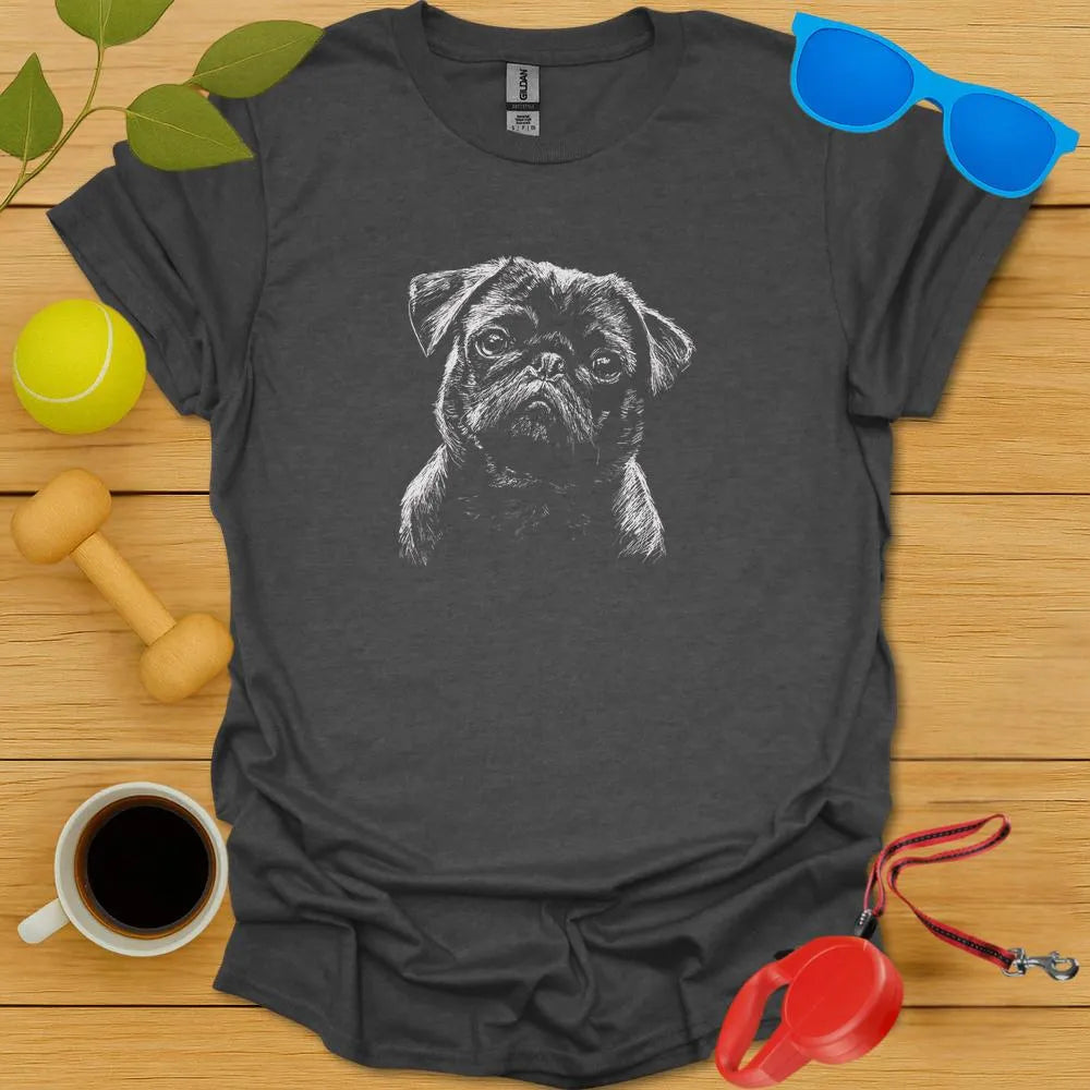 Pug Sketch Portrait Tee