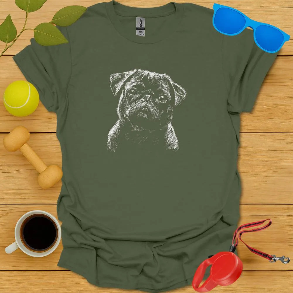 Pug Sketch Portrait Tee