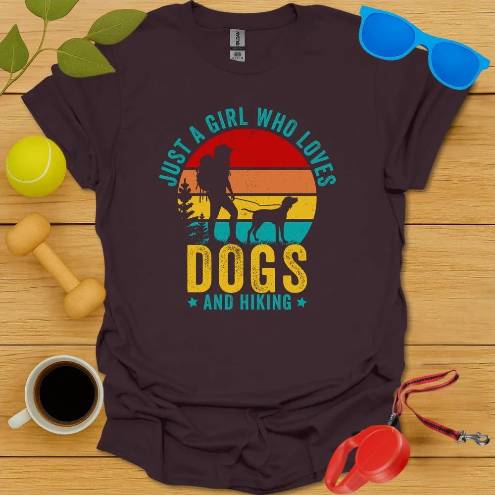 Retro Hiking Shirt | Girl Who Loves Dogs & Hiking Tee-Critter Lane