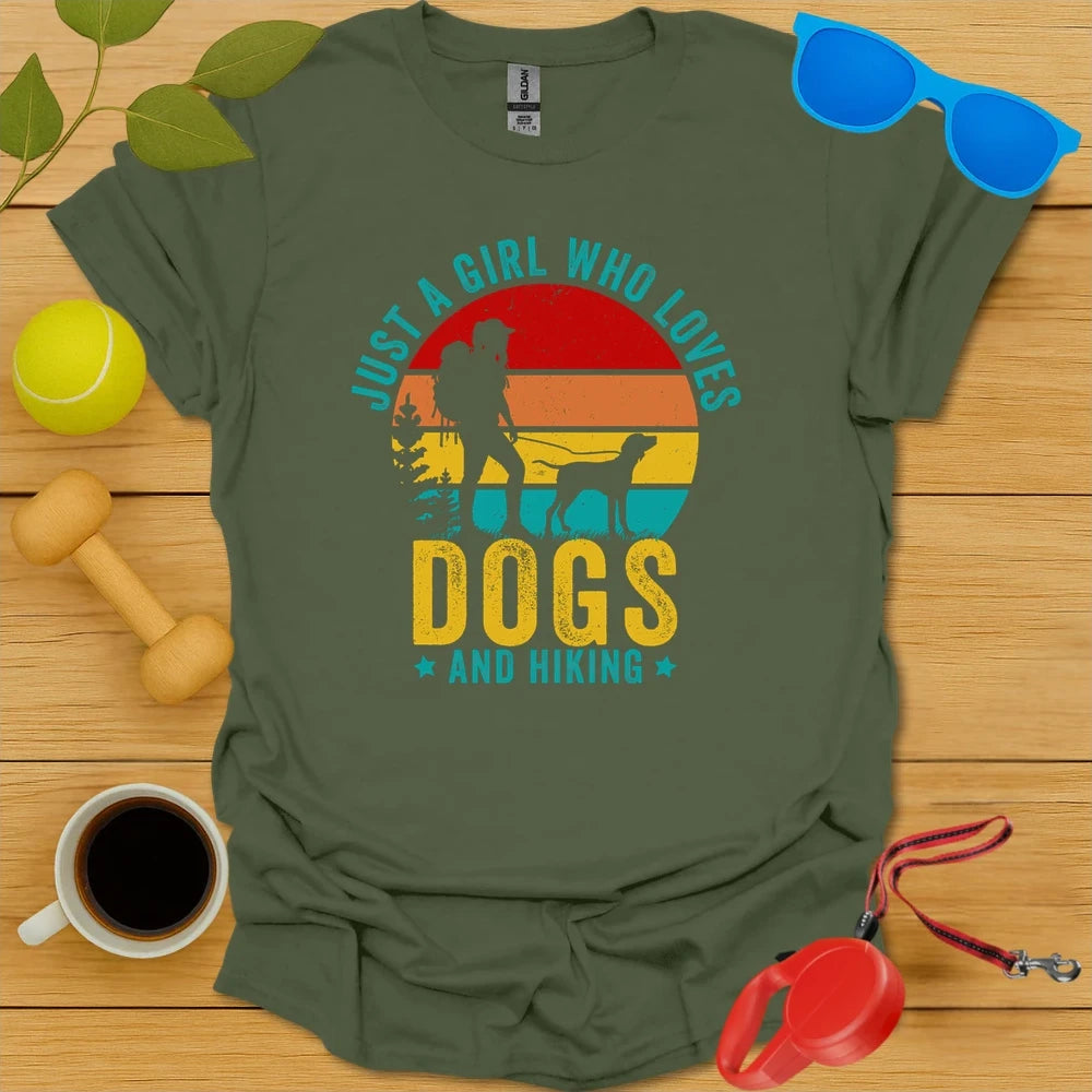 Retro Hiking Shirt | Girl Who Loves Dogs & Hiking Tee-Critter Lane