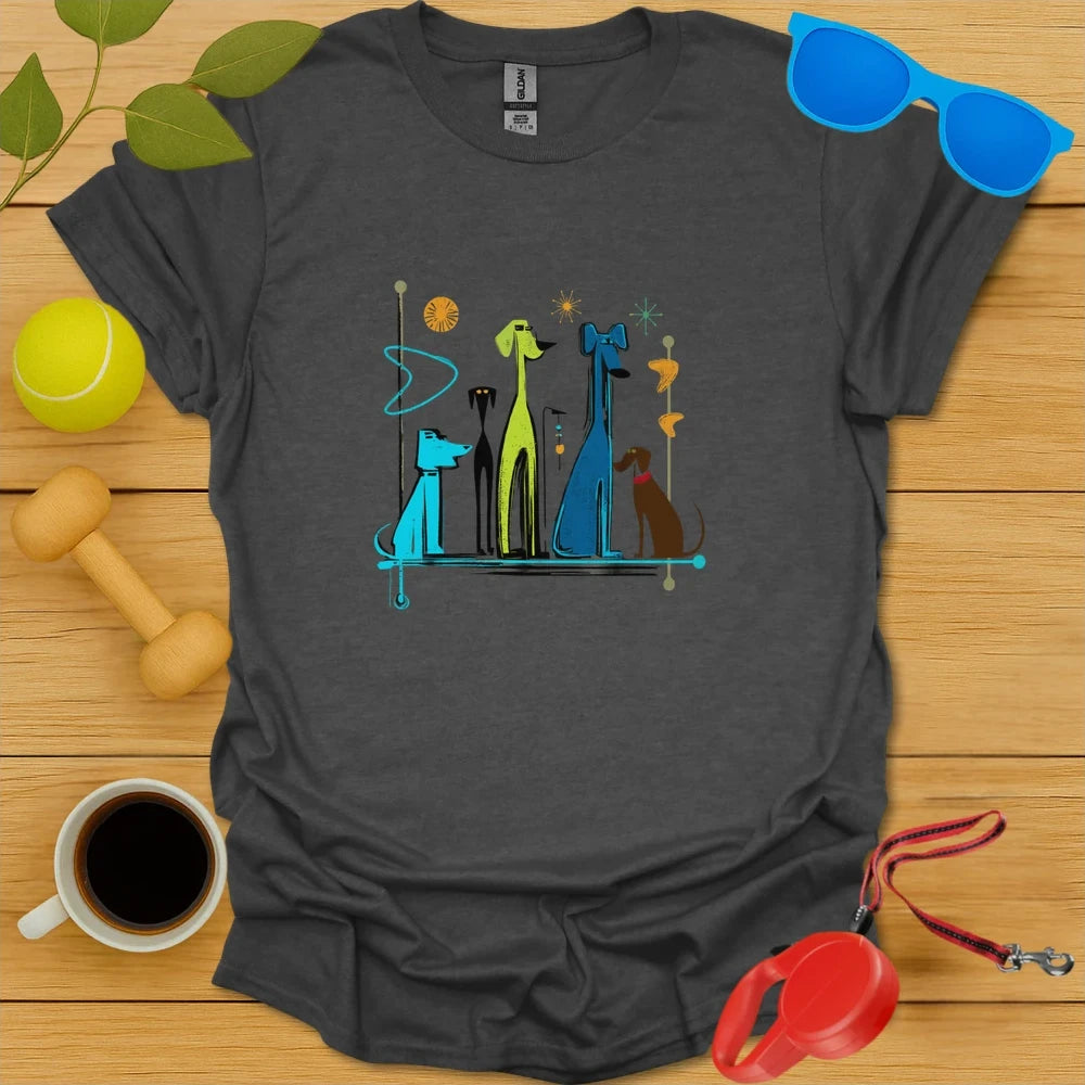 Retro Mid Century Modern Dogs Tee