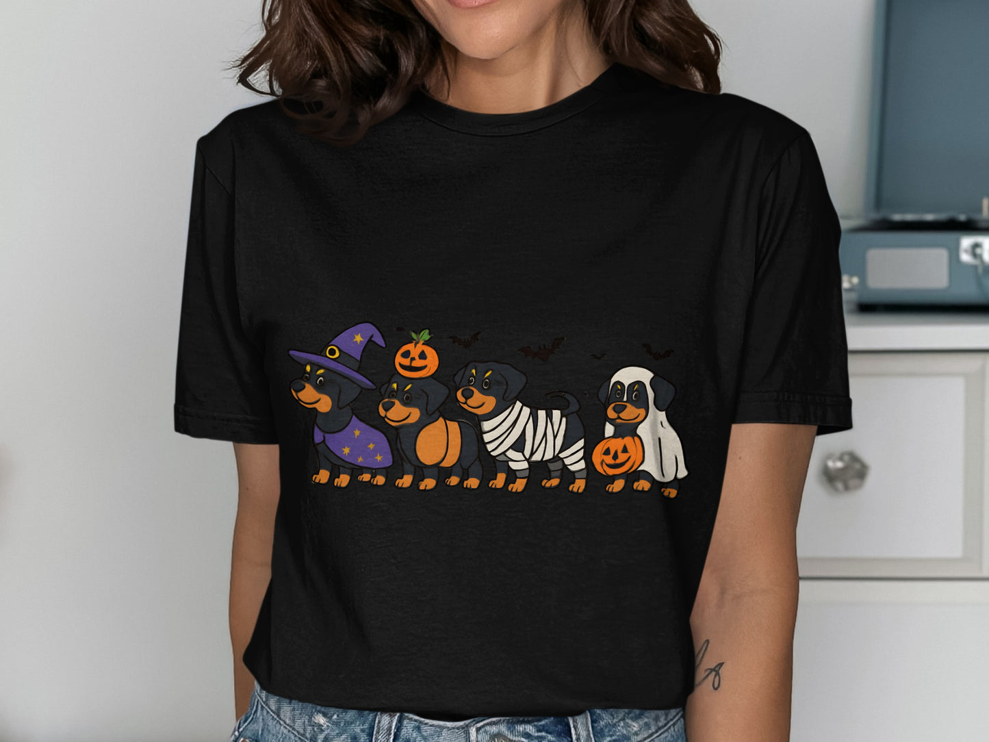 Halloween Dachshund Parade Graphic Tee Shirt product