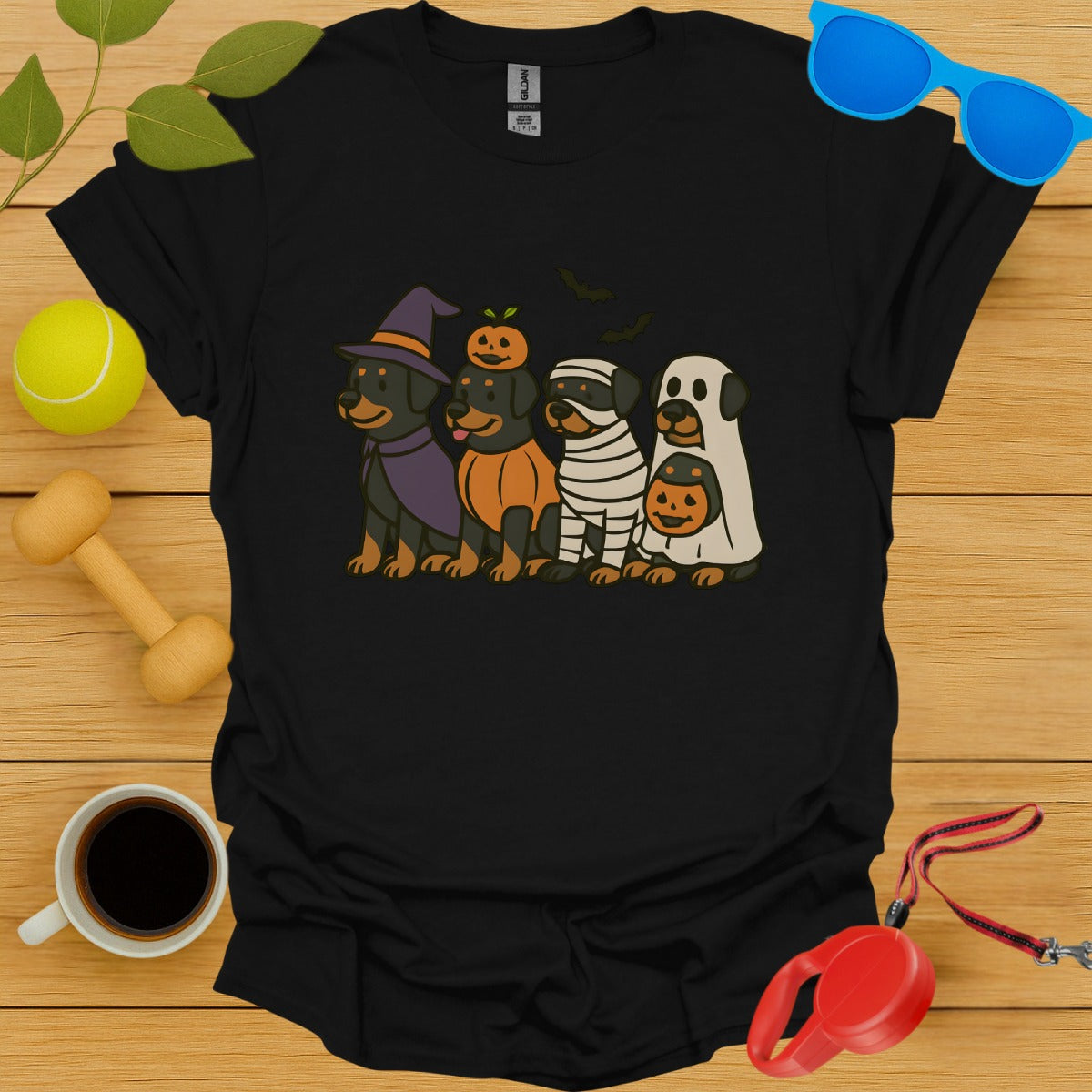 Adorable Dogs in Halloween Costumes Graphic Tee product type