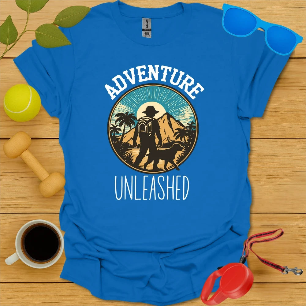 Adventure Unleashed | Hiking Dog Lover T-Shirt - Royal