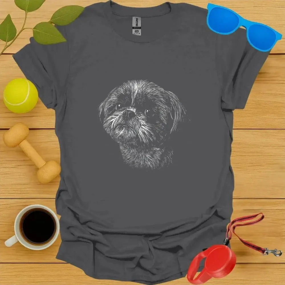Shih Tzu Monochrome Portrait Tee