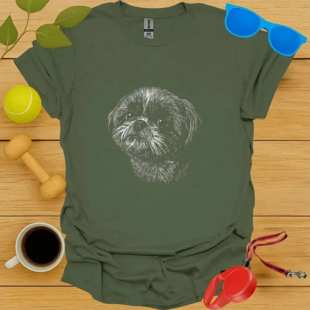 Shih Tzu Monochrome Portrait Tee