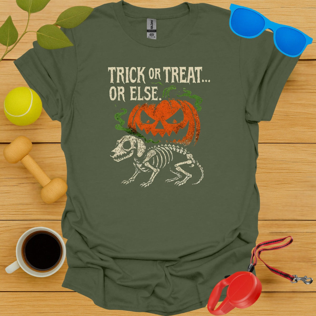 Trick or Treat Or Else Pumpkin Skeleton Shirt product type