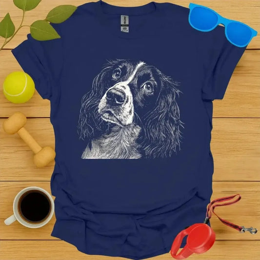 Springer Spaniel Monochrome Portrait Tee