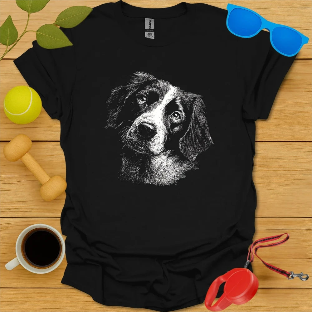 Springer Spaniel Monochrome Portrait Tee