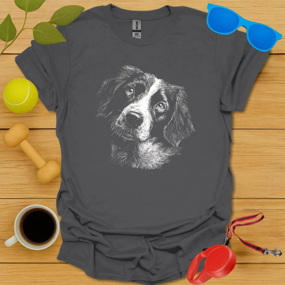 Springer Spaniel Monochrome Portrait Tee