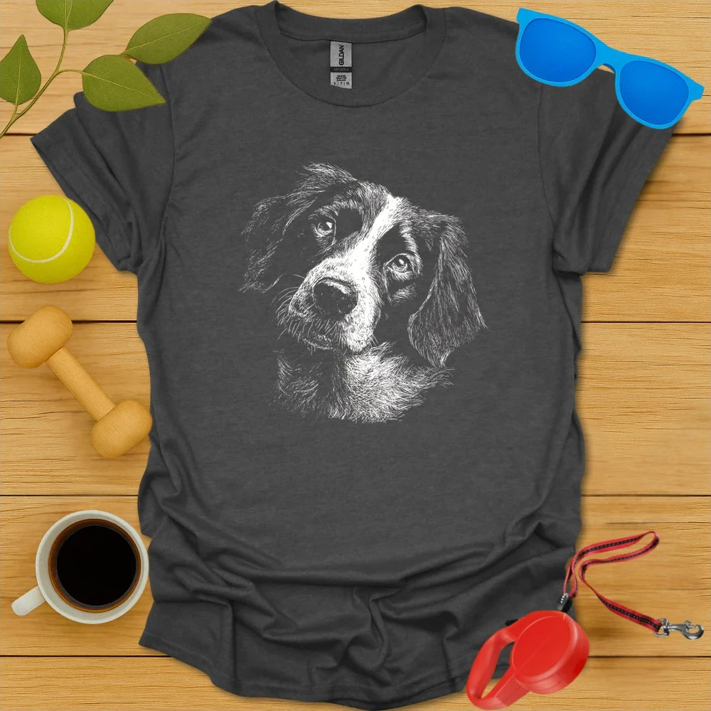 Springer Spaniel Monochrome Portrait Tee