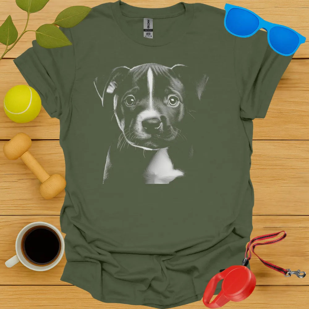 Staffordshire Bull Terrier Puppy Portrait Tee