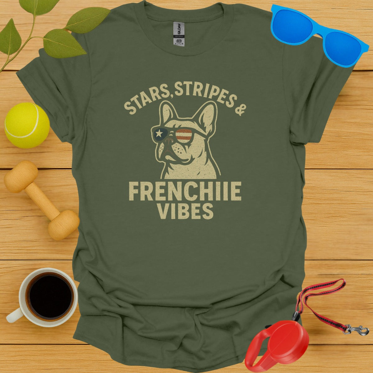 Stars Stripes & Frenchiie Vibes Graphic Tee product