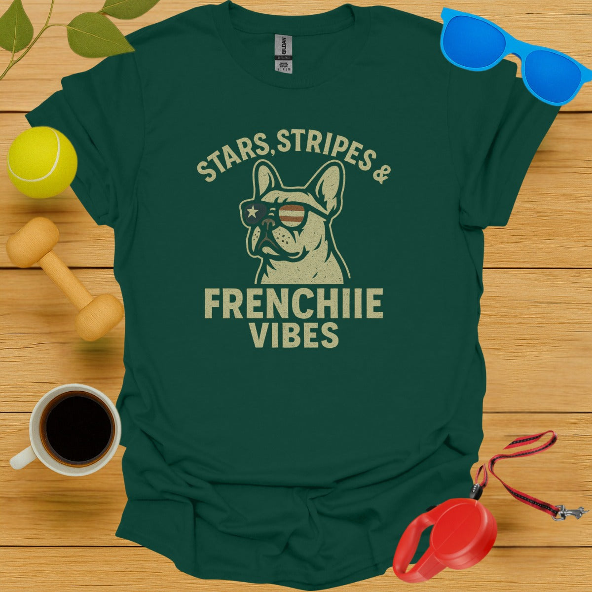 Stars Stripes And Frenchiie Vibes Graphic T-shirt product