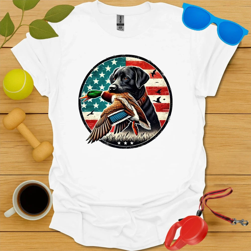 Stars, Stripes & Labs | Duck Hunting Tee - White