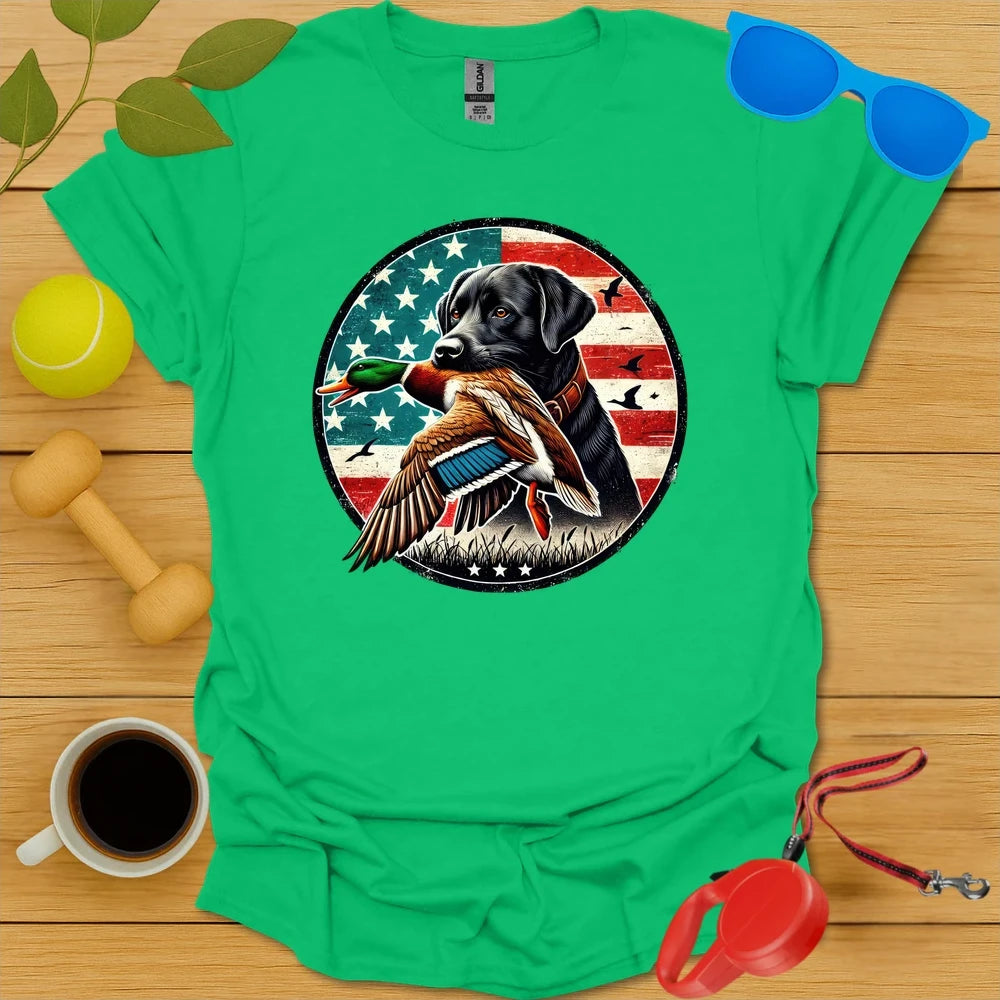 Stars, Stripes & Labs | Duck Hunting Tee - Irish Green