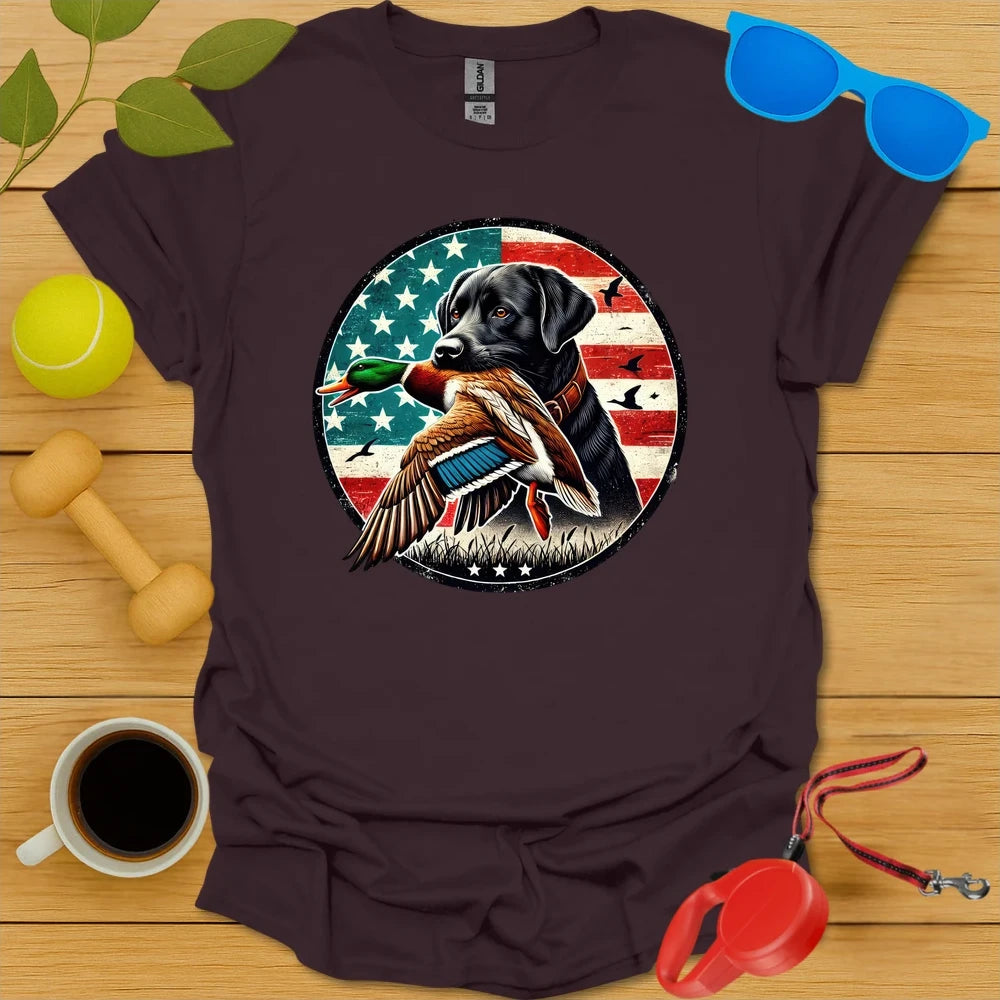 Stars, Stripes & Labs | Duck Hunting Tee - Dark Chocolate