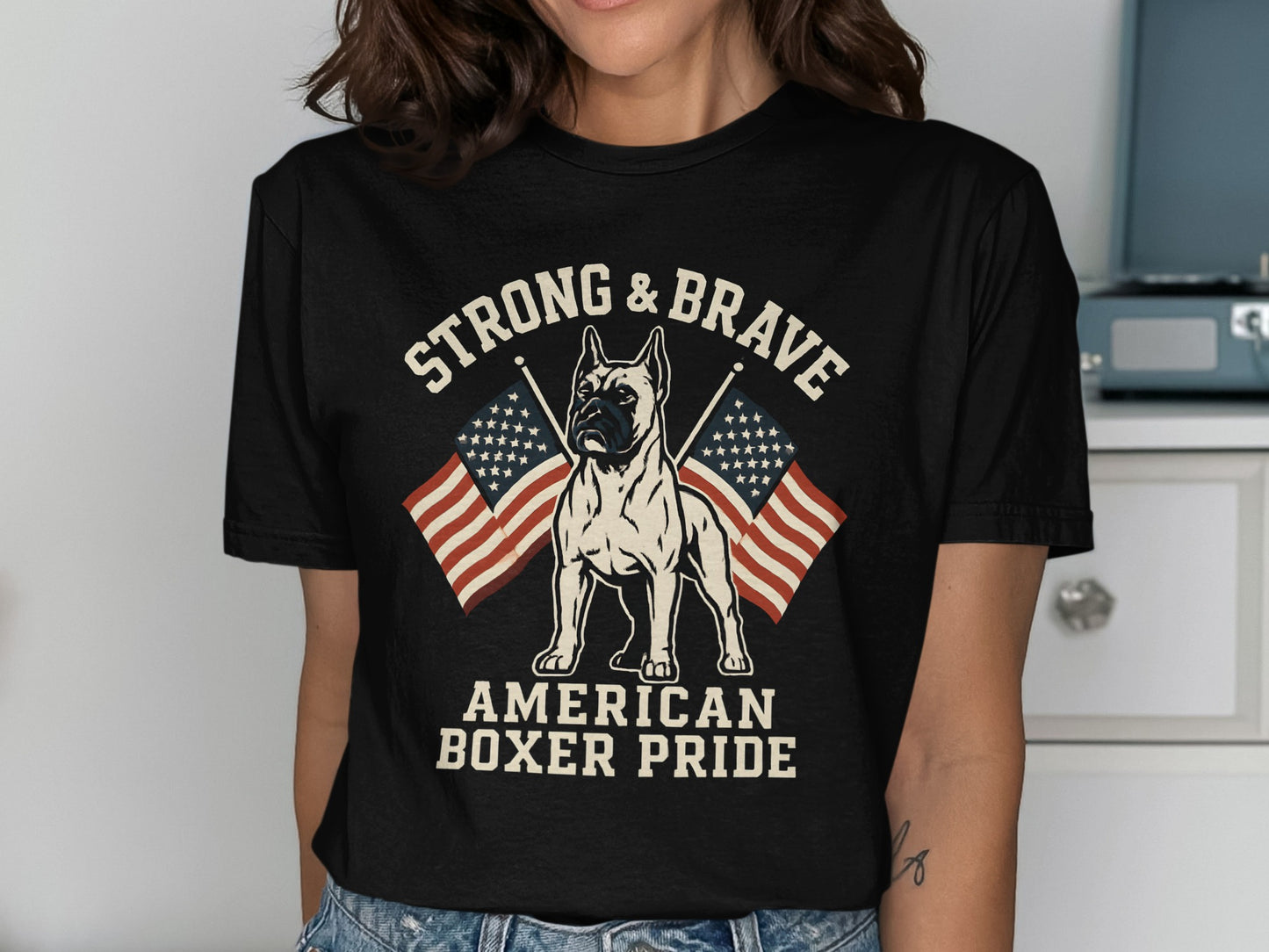 Strong Brave American Boxer Pride Graphic T-Shirt product type