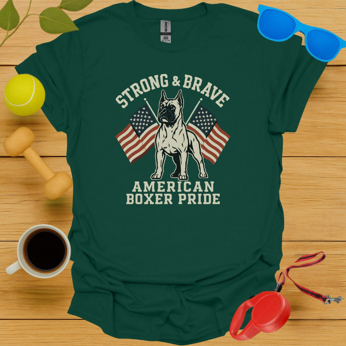 Strong and Brave American Boxer Pride T-shirt product