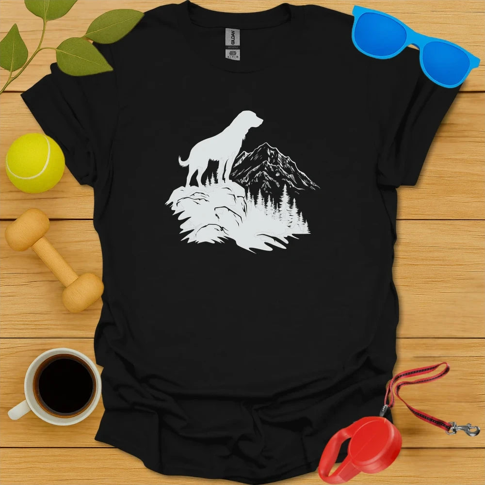 Summit Watcher | Outdoor Dog Lover Tee - Black