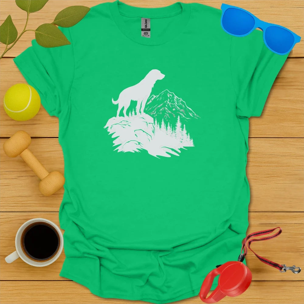 Summit Watcher | Outdoor Dog Lover Tee - Irish Green