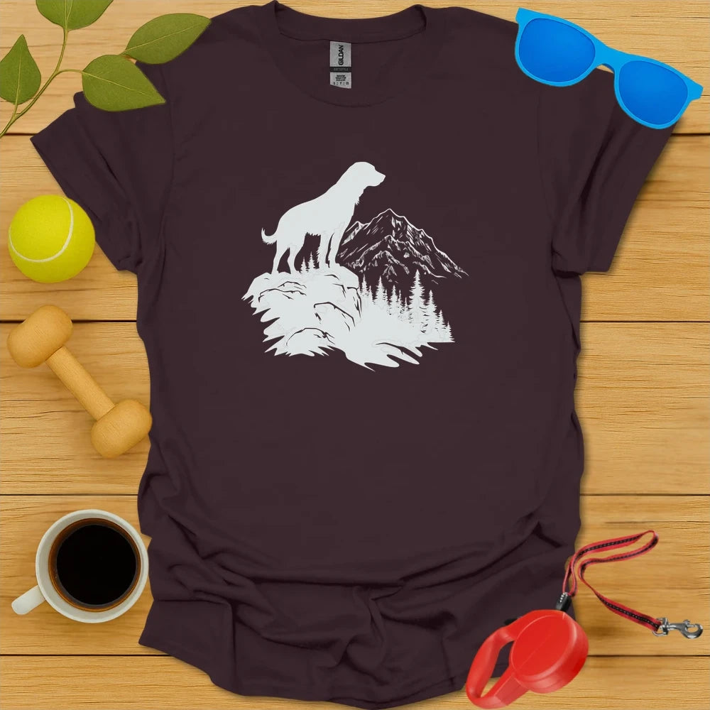 Summit Watcher | Outdoor Dog Lover Tee - Dark Chocolate