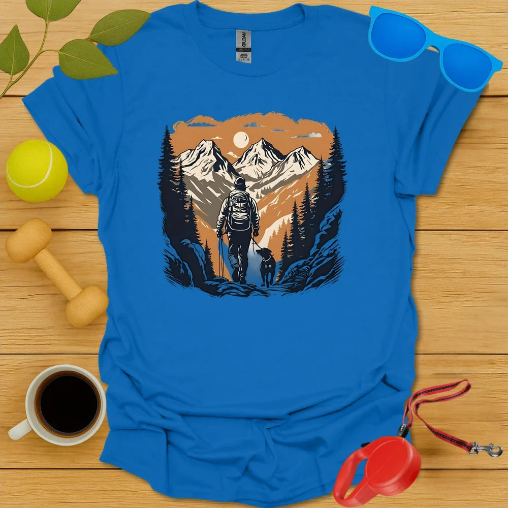 Sunset Trails | Hiking Adventure Dog Shirt - Royal