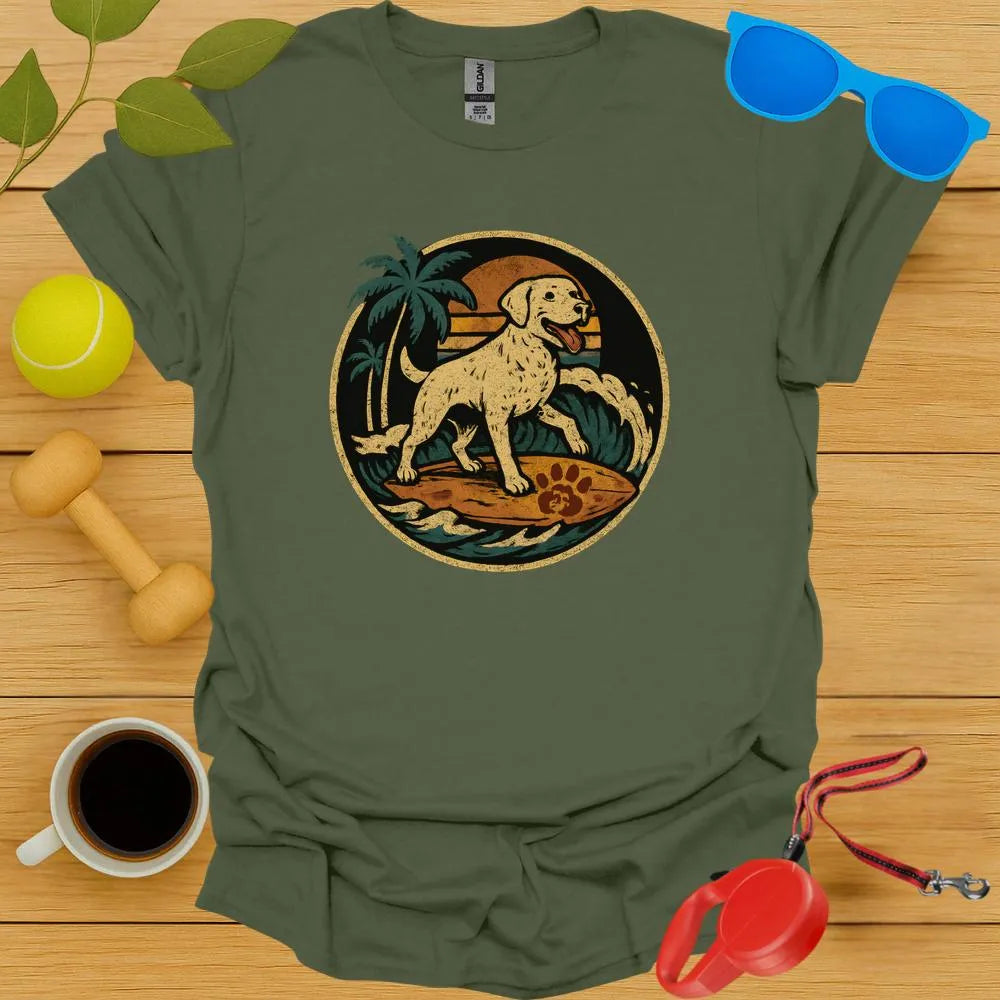 Surfing Labrador At Sunset Vintage Tee