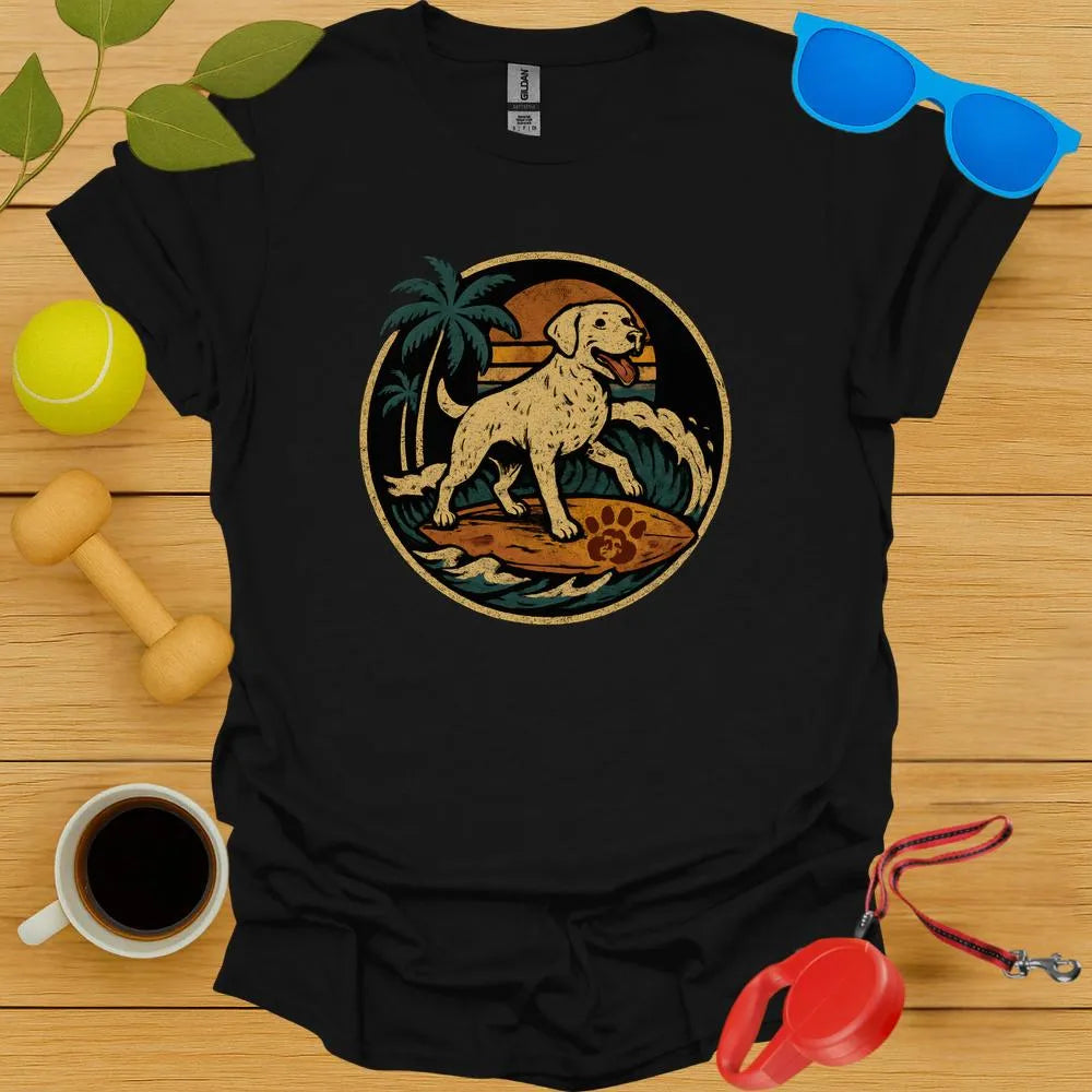 Surfing Labrador At Sunset Vintage Tee